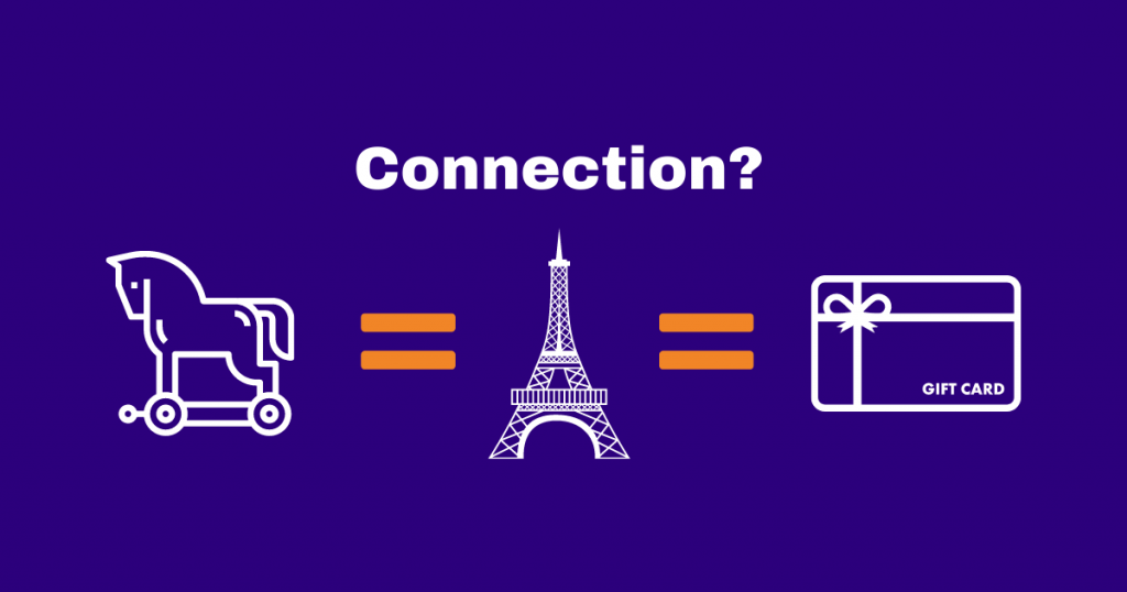 Trojan horse, Eiffel Tower and a gift card?