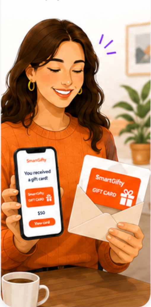 Gift card is received