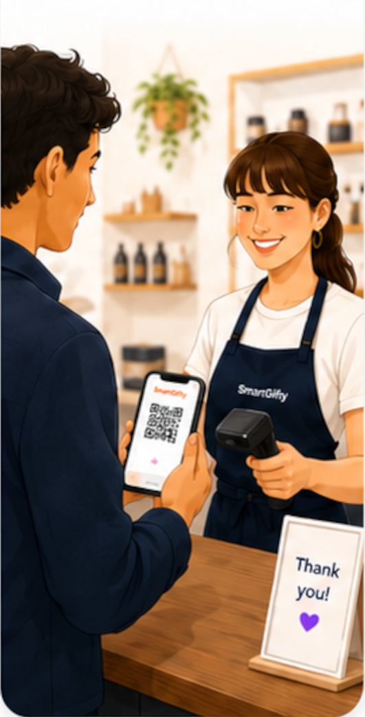 Customer redeems the card